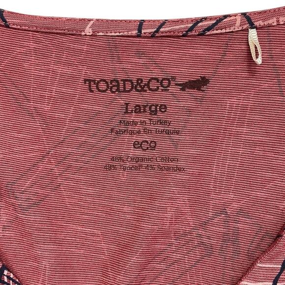 Toad & Co Cue Wrap Cafe Dress Short Sleeve Brown Size Large Travel Effortless - Picture 7 of 9